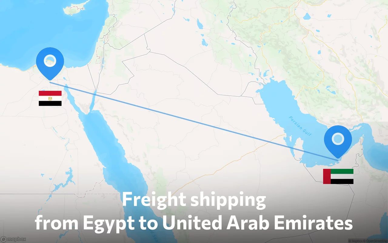 Shipping route from Egypt to United Arab Emirates