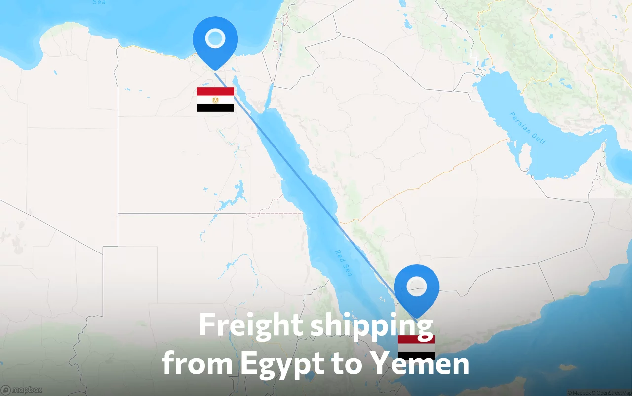 Shipping route from Egypt to Yemen