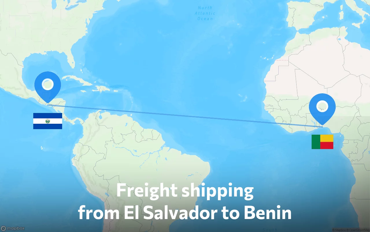 Shipping route from El Salvador to Benin