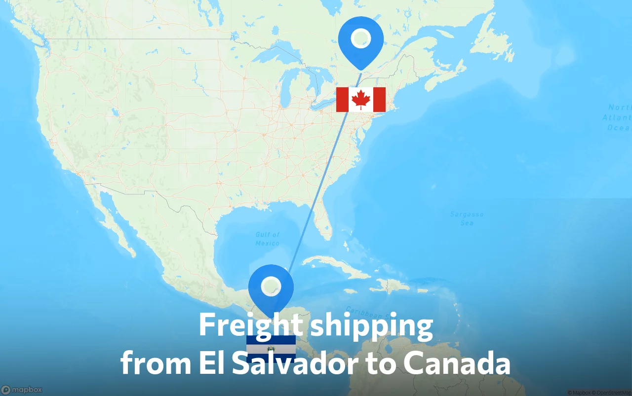Shipping route from El Salvador to Canada