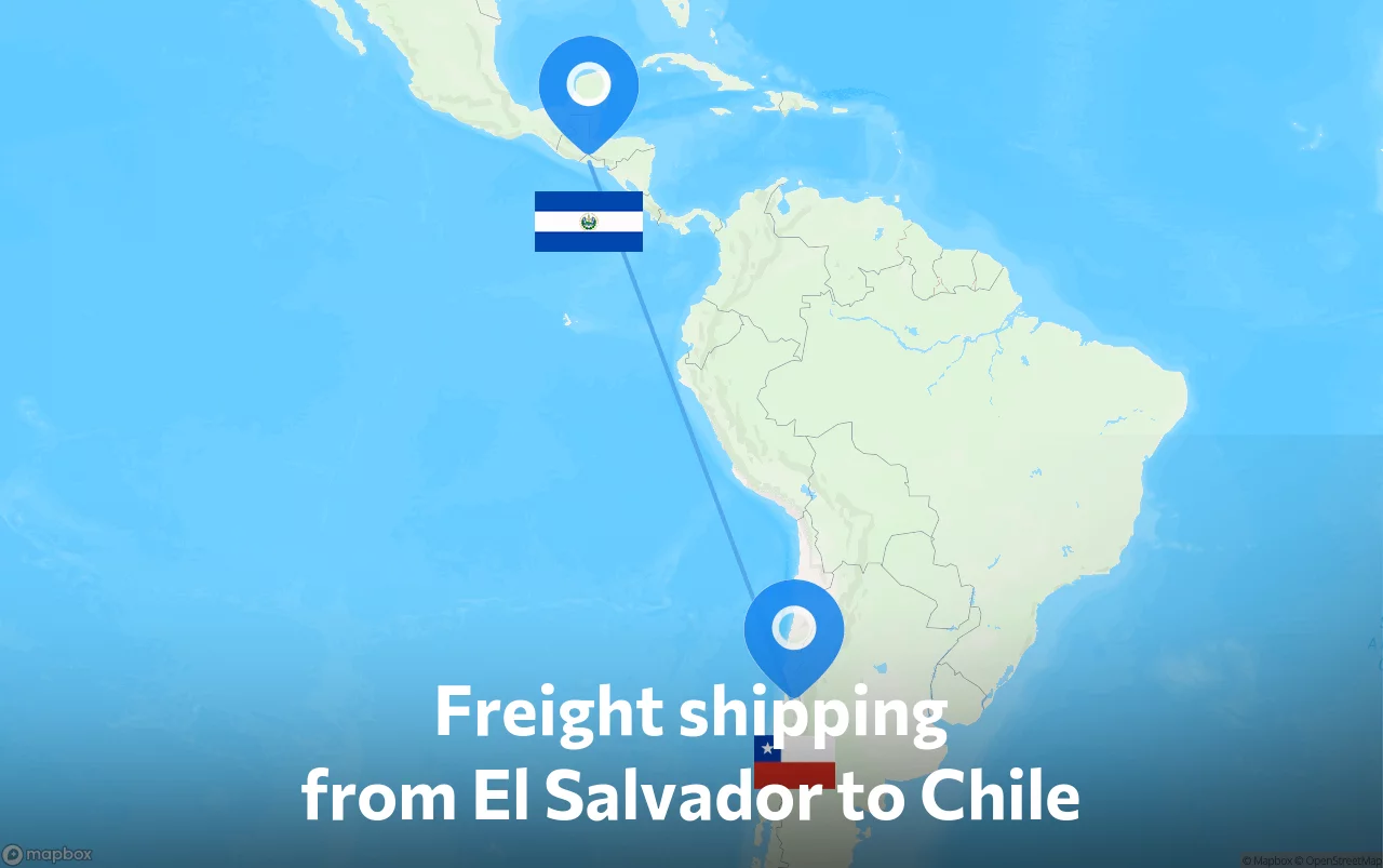 Shipping route from El Salvador to Chile