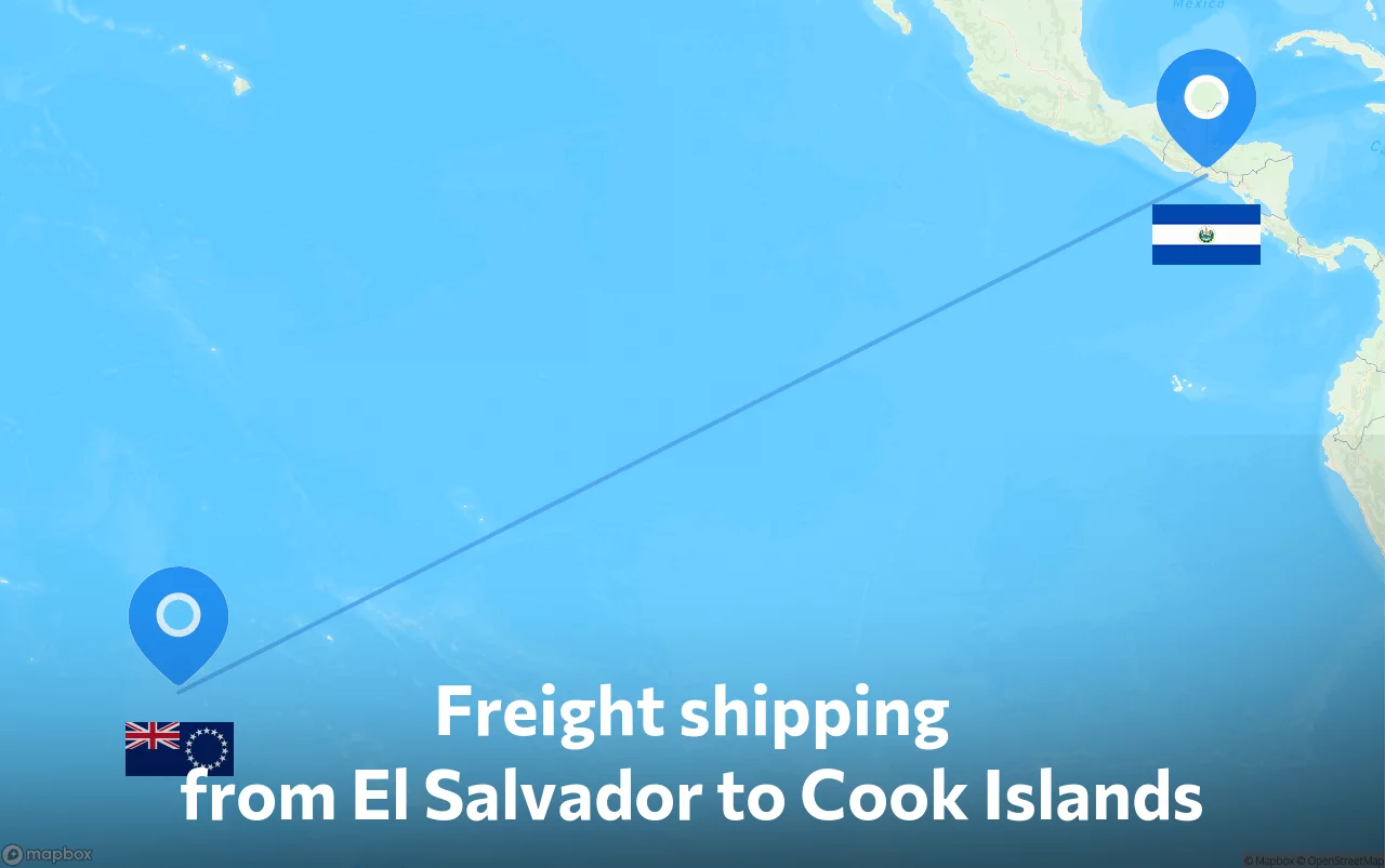 Shipping route from El Salvador to Cook Islands