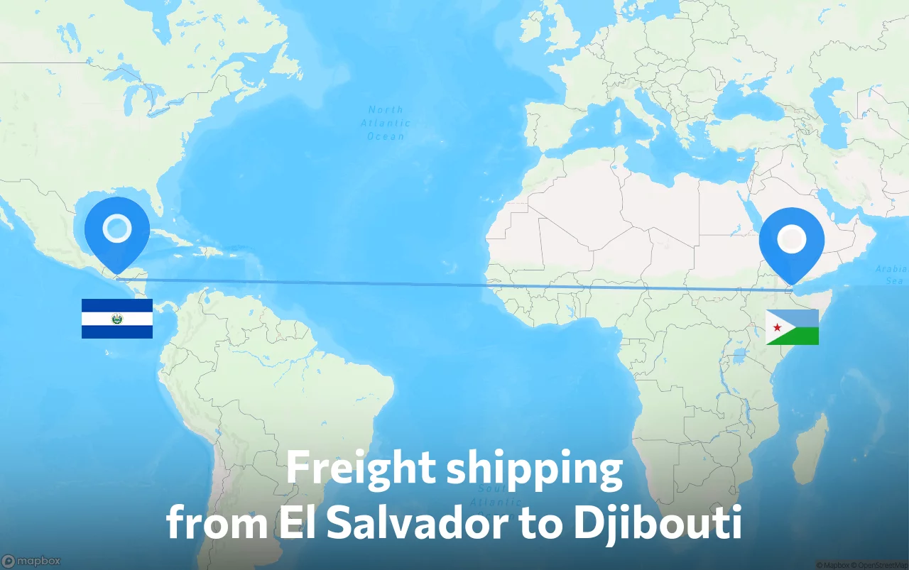 Shipping route from El Salvador to Djibouti