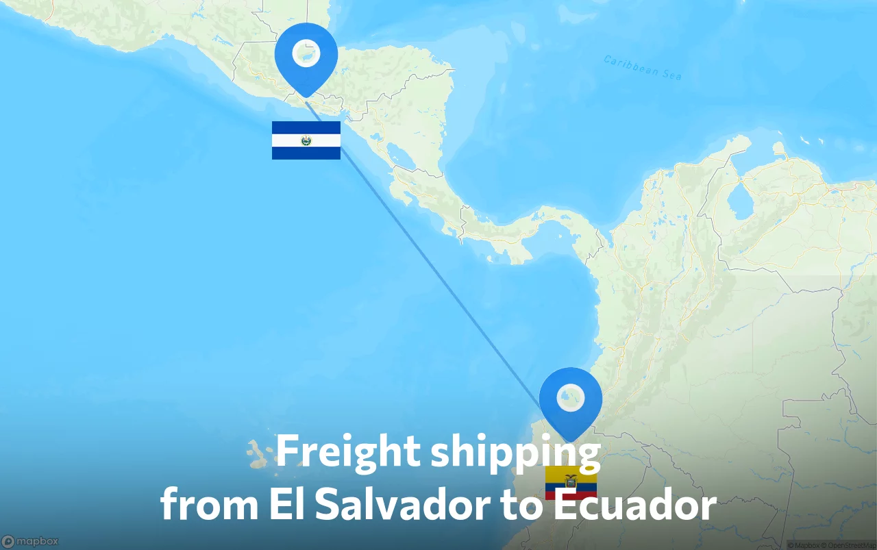 Shipping route from El Salvador to Ecuador