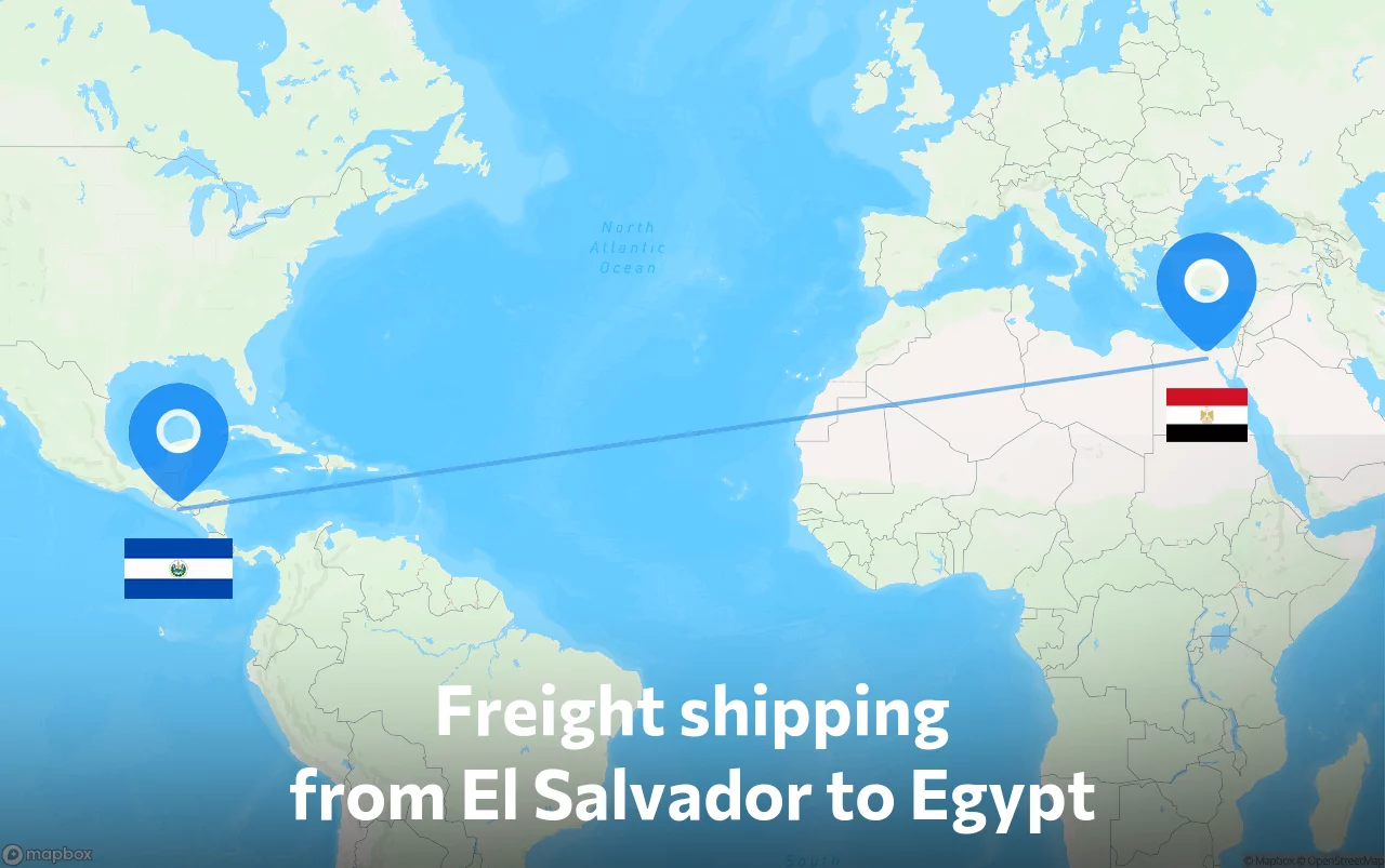 Shipping route from El Salvador to Egypt
