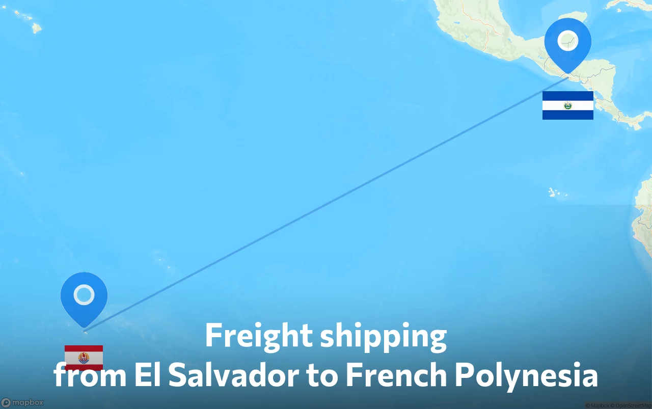 Shipping route from El Salvador to French Polynesia