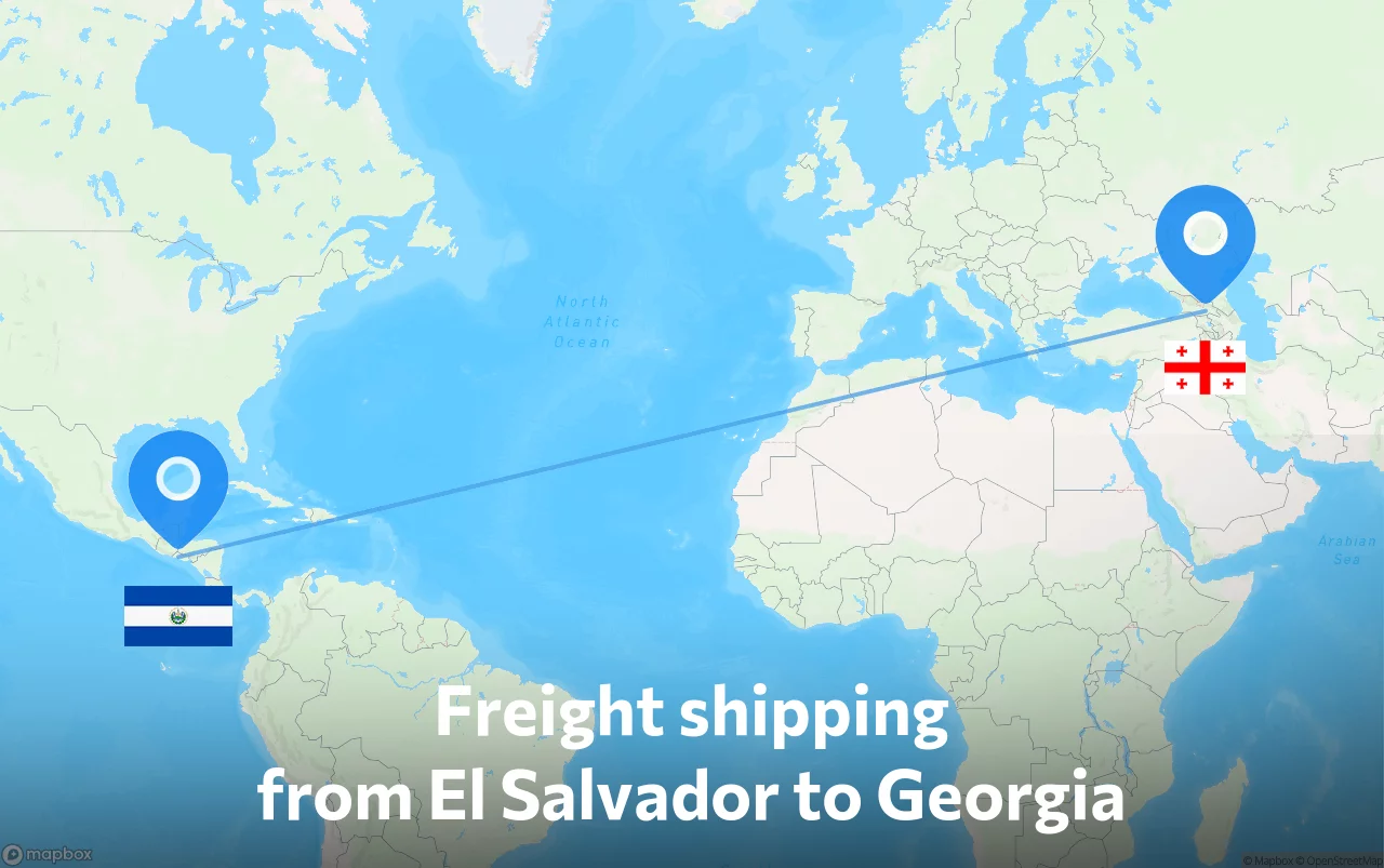 Shipping route from El Salvador to Georgia