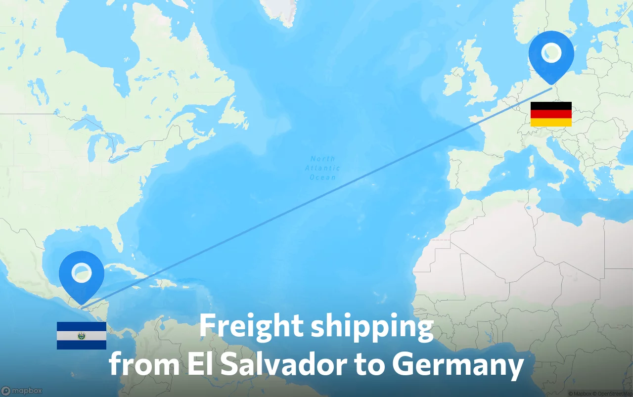 Shipping route from El Salvador to Germany