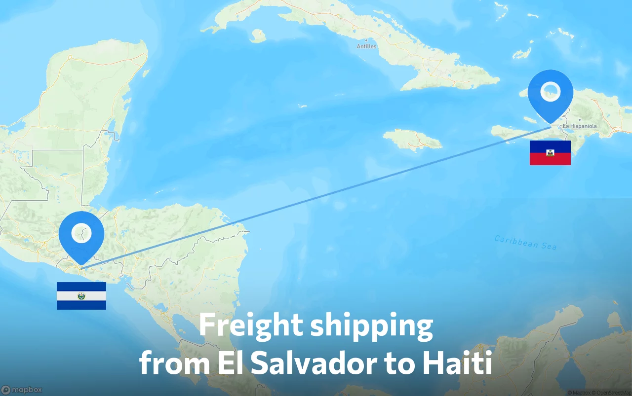 Shipping route from El Salvador to Haiti