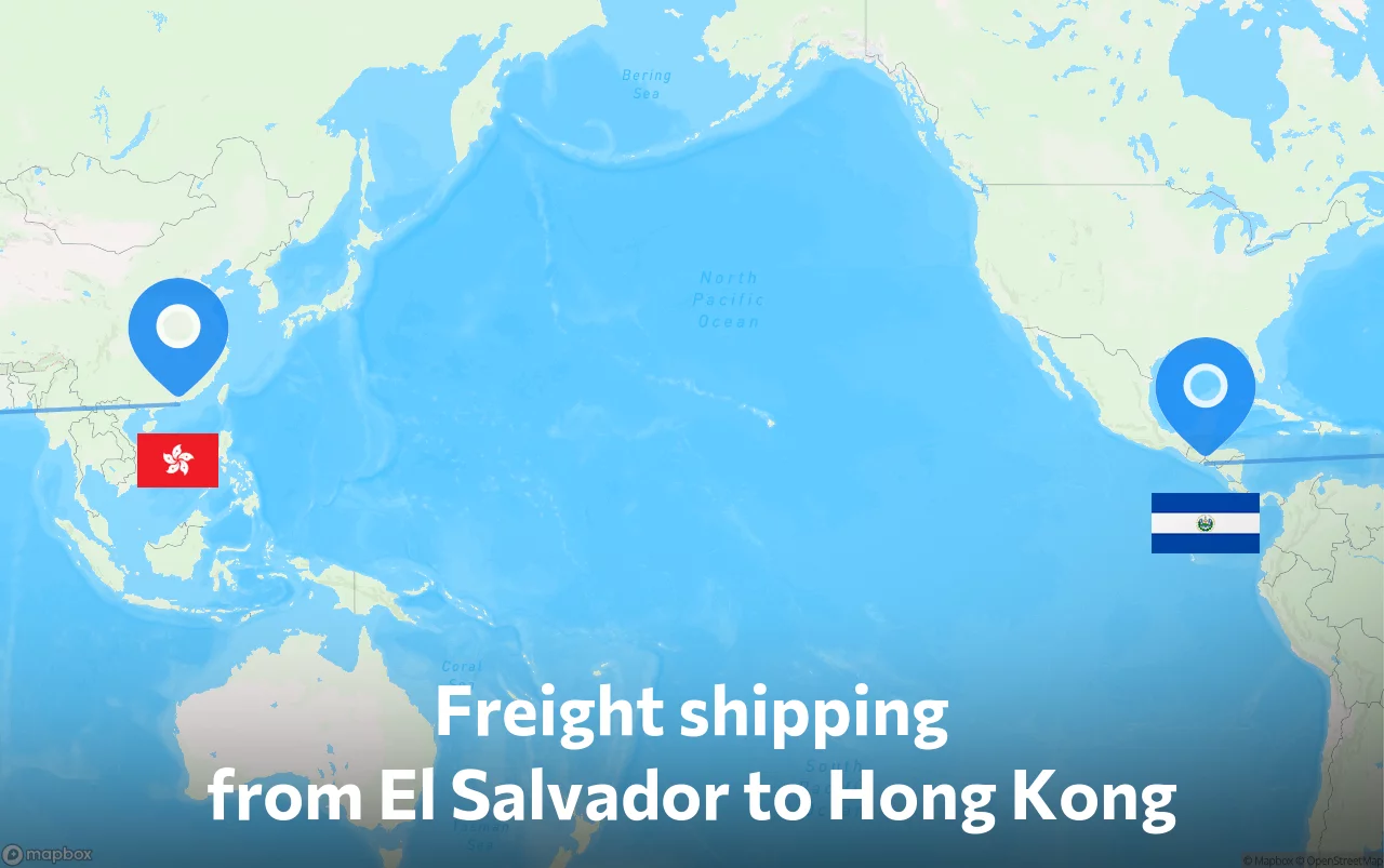 Shipping route from El Salvador to Hong Kong