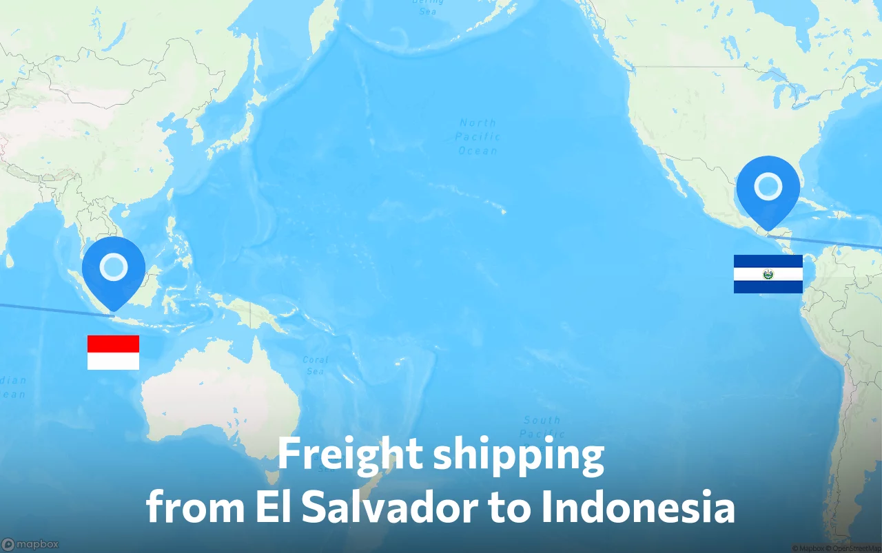 Shipping route from El Salvador to Indonesia