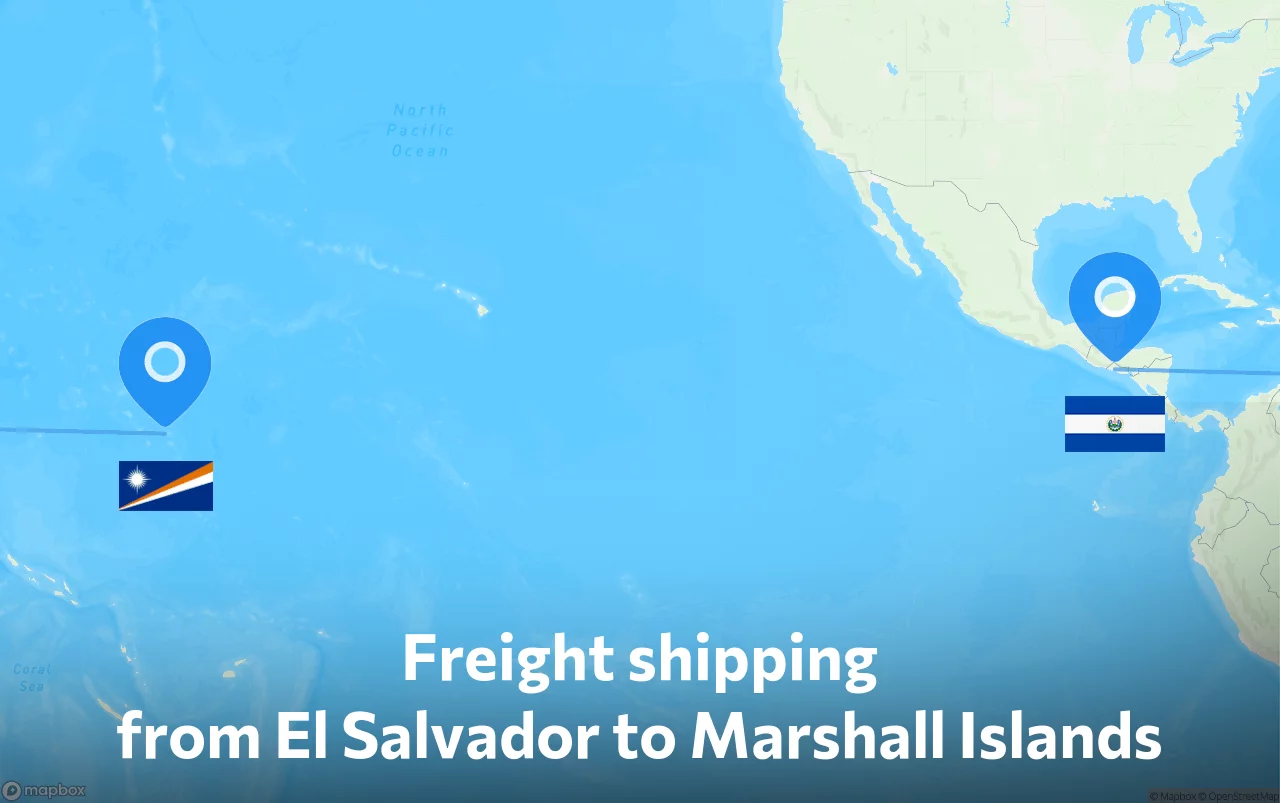 Shipping route from El Salvador to Marshall Islands