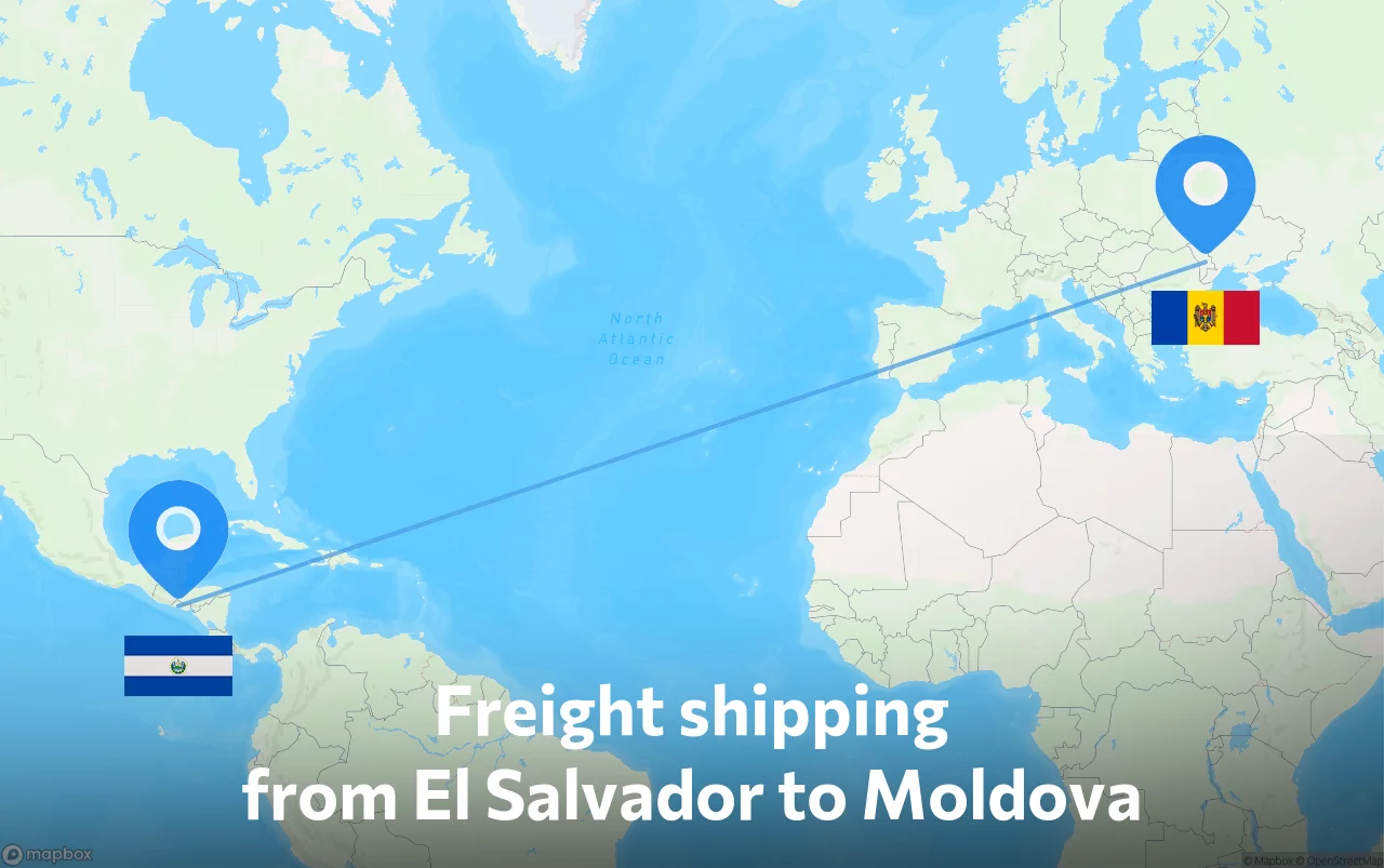 Shipping route from El Salvador to Moldova