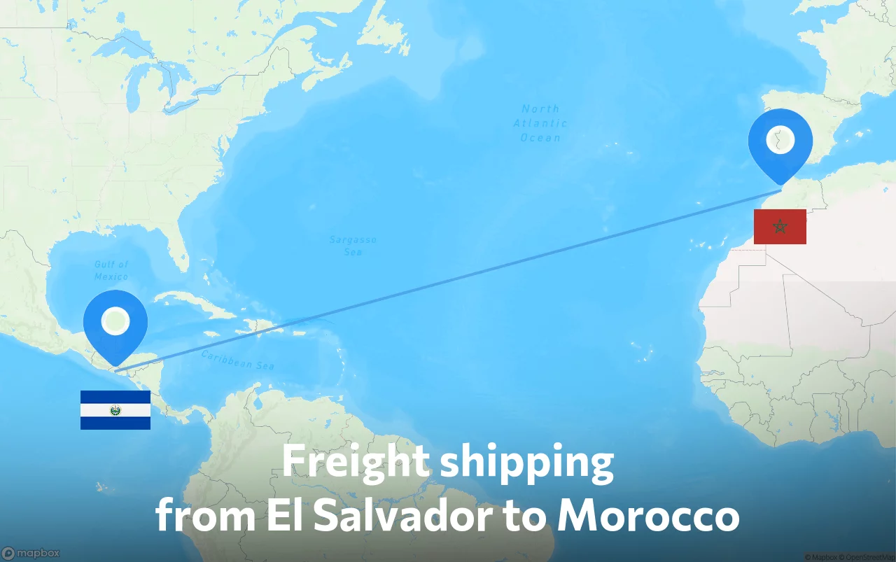 Shipping route from El Salvador to Morocco