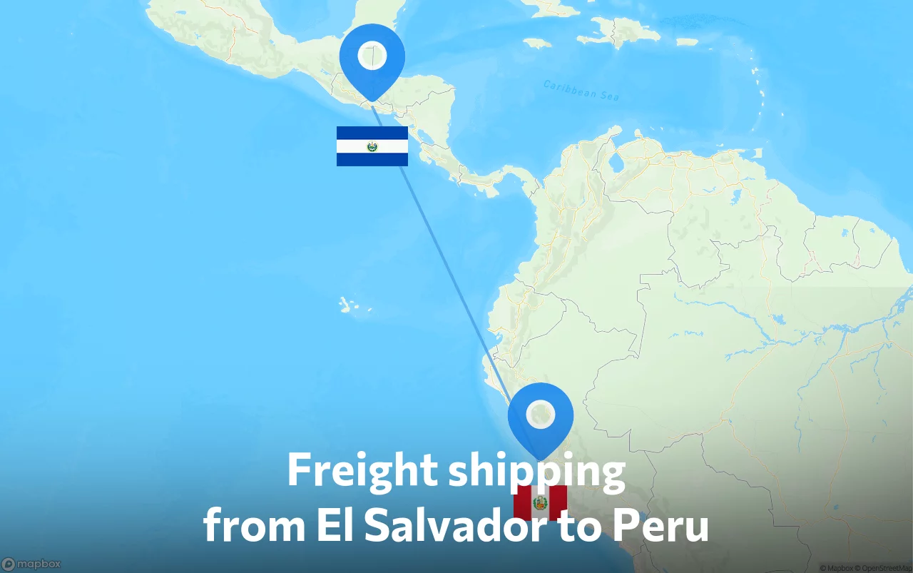 Shipping route from El Salvador to Peru