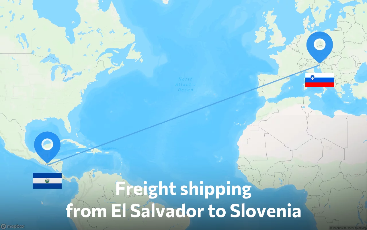 Shipping route from El Salvador to Slovenia