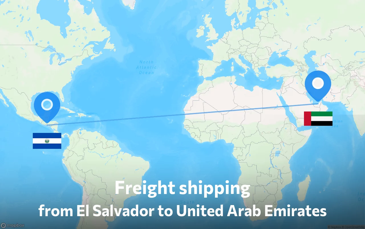 Shipping route from El Salvador to United Arab Emirates