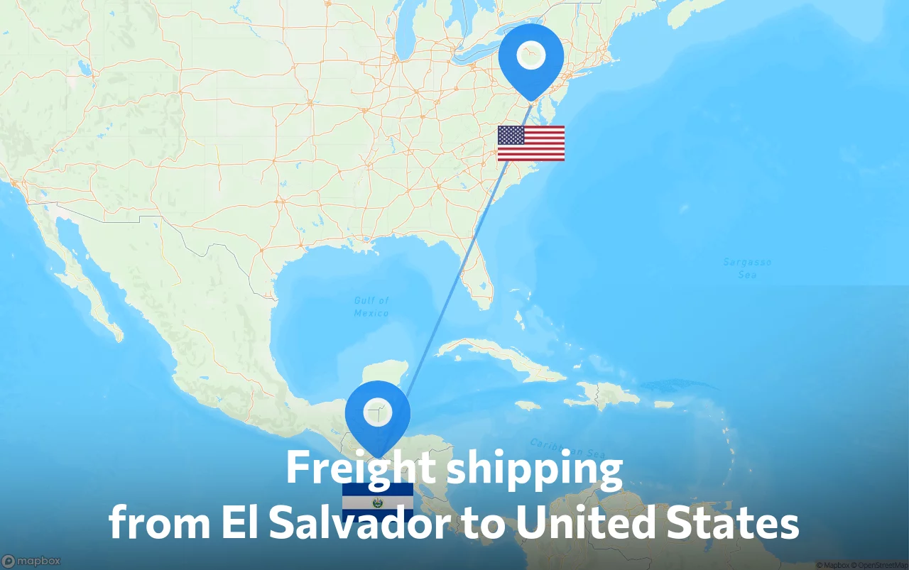 Shipping route from El Salvador to United States