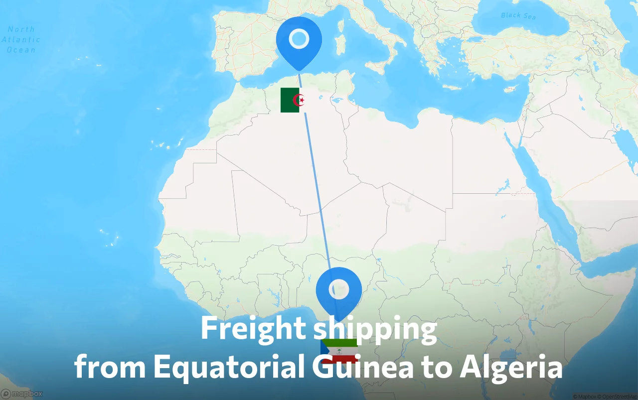 Shipping route from Equatorial Guinea to Algeria