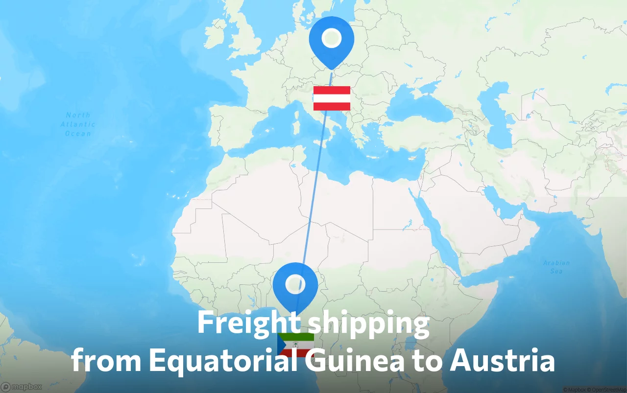 Shipping route from Equatorial Guinea to Austria