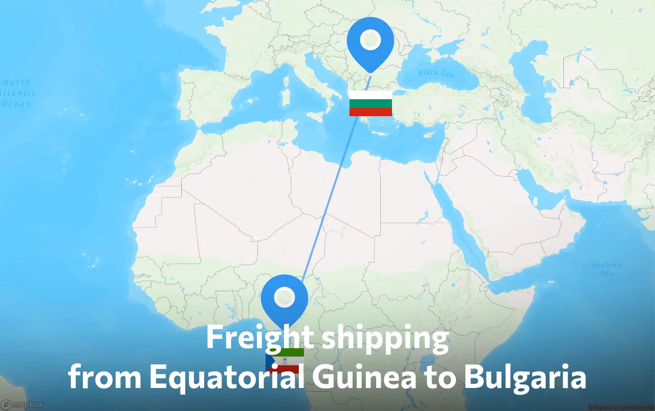 Shipping route from Equatorial Guinea to Bulgaria