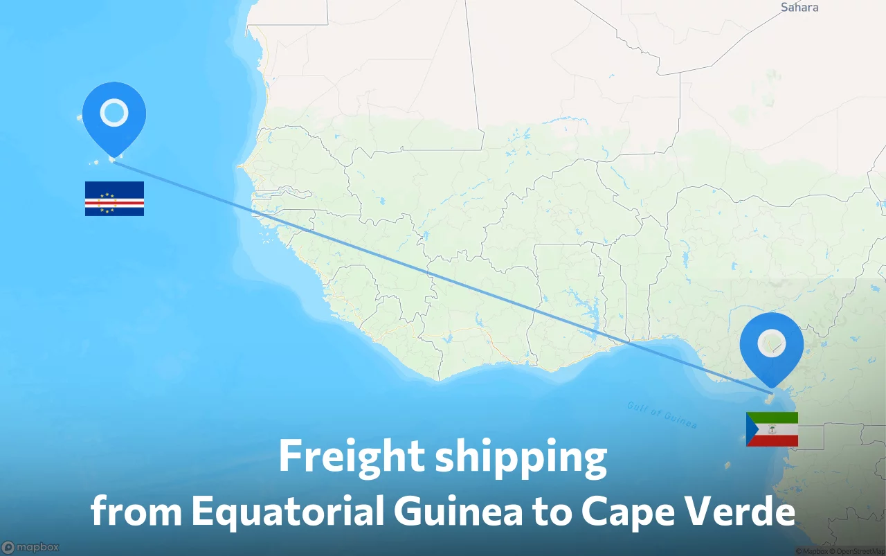 Shipping route from Equatorial Guinea to Cape Verde