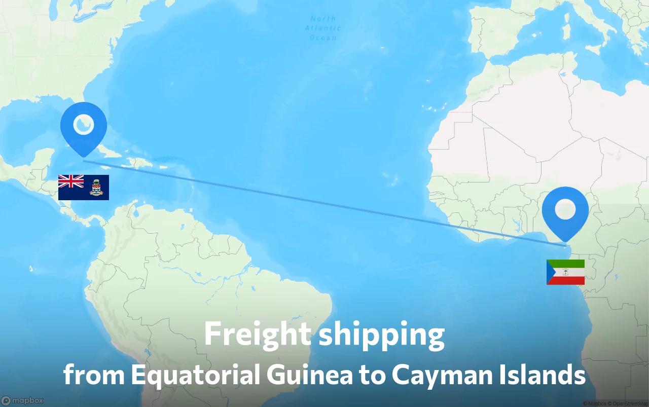 Shipping route from Equatorial Guinea to Cayman Islands