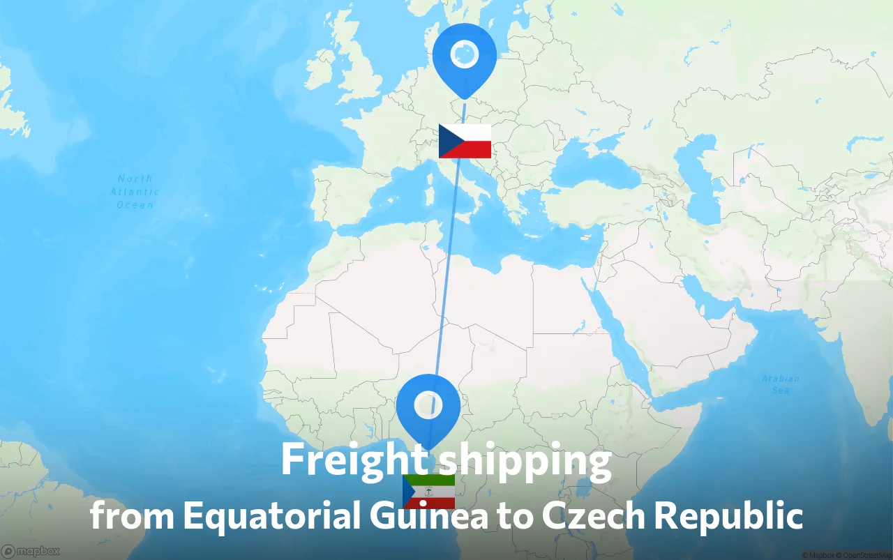 Shipping route from Equatorial Guinea to Czech Republic