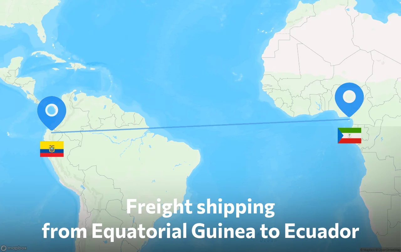 Shipping route from Equatorial Guinea to Ecuador