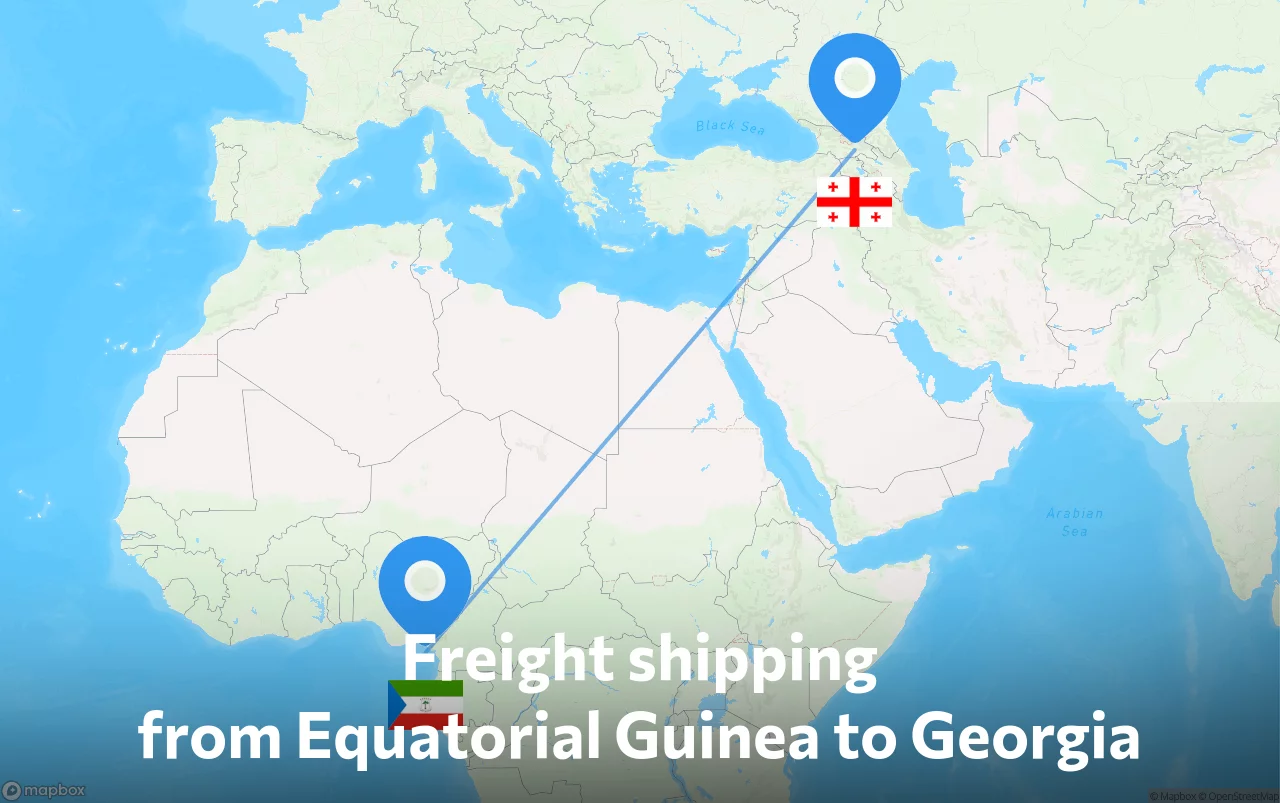 Shipping route from Equatorial Guinea to Georgia