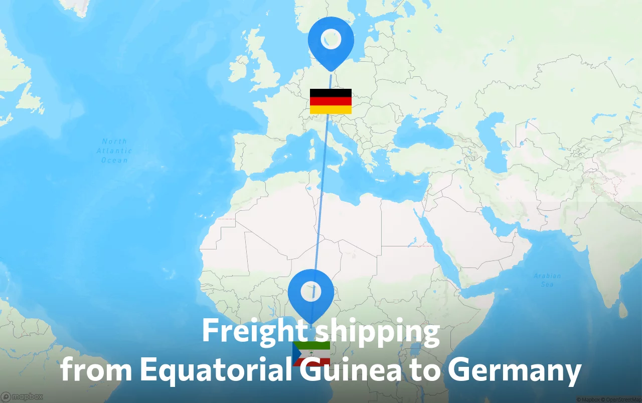 Shipping route from Equatorial Guinea to Germany