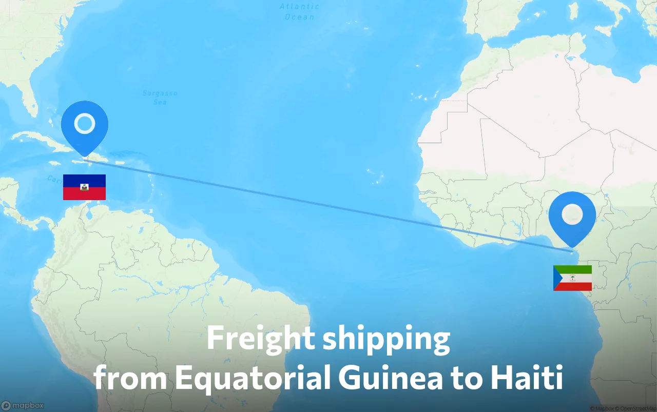 Shipping route from Equatorial Guinea to Haiti