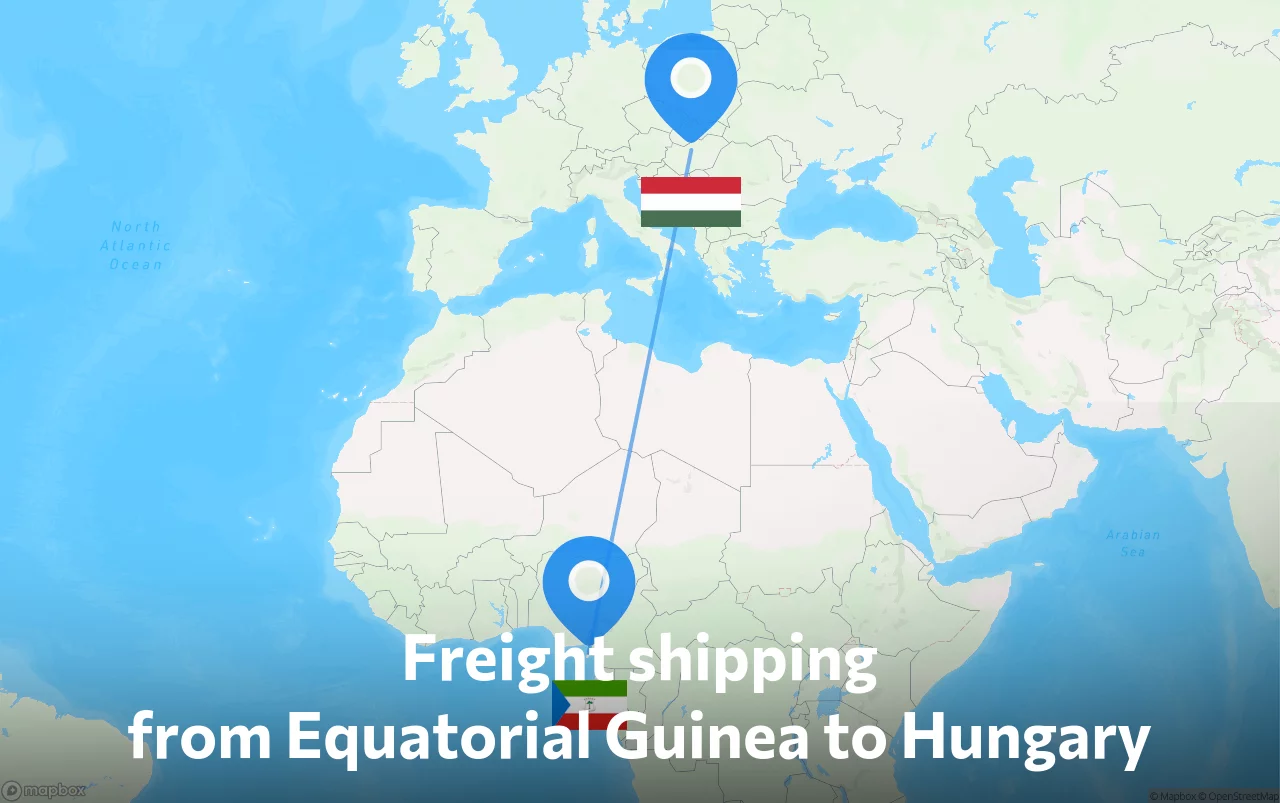Shipping route from Equatorial Guinea to Hungary