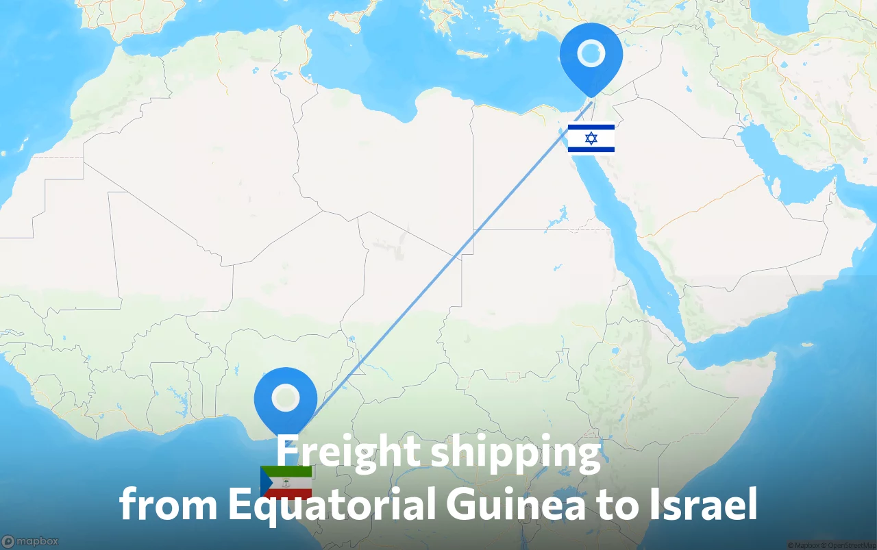Shipping route from Equatorial Guinea to Israel