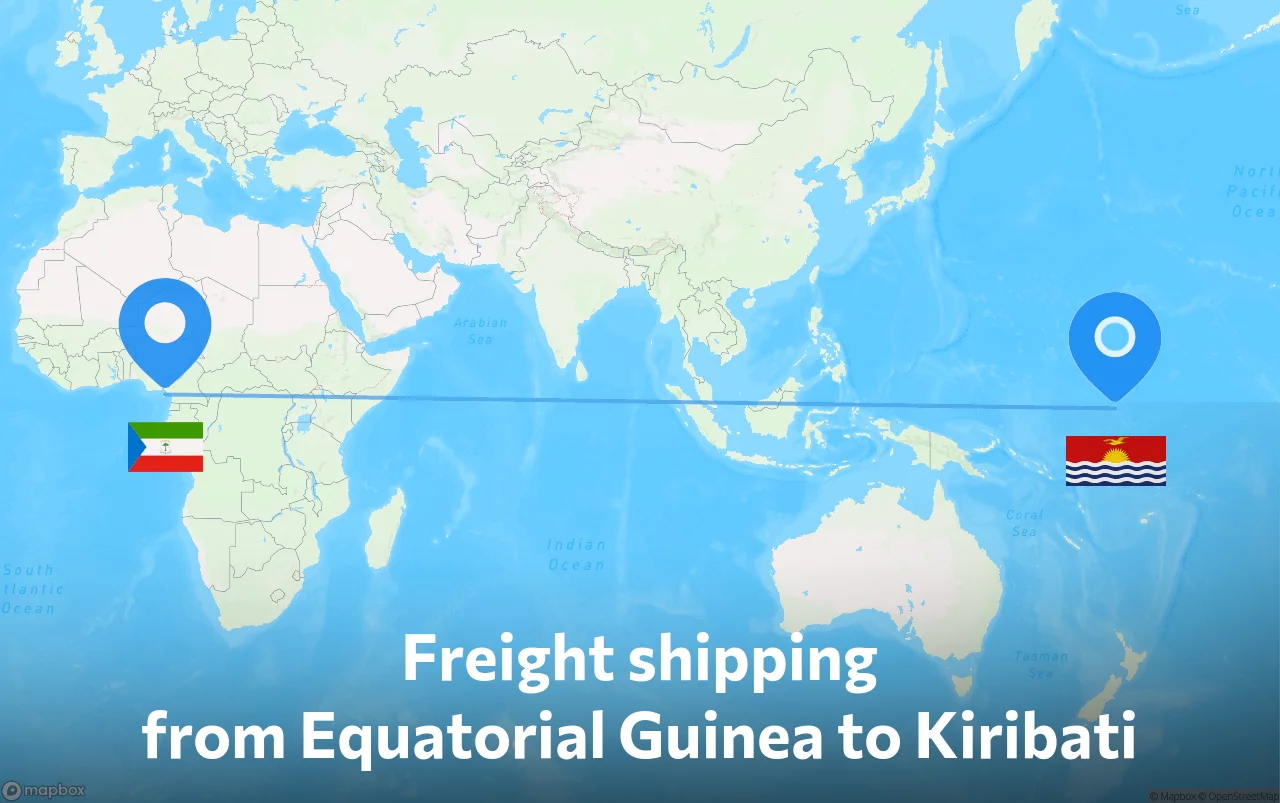 Shipping route from Equatorial Guinea to Kiribati