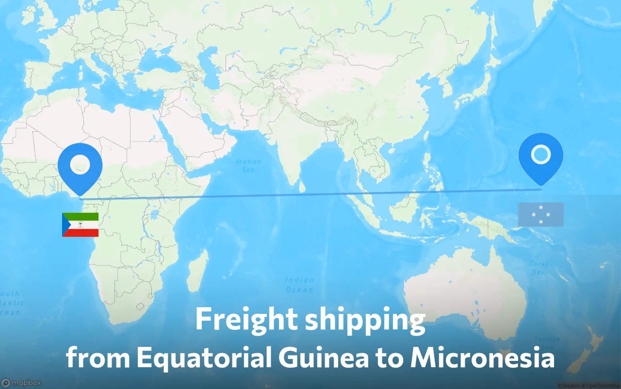 Shipping route from Equatorial Guinea to Micronesia