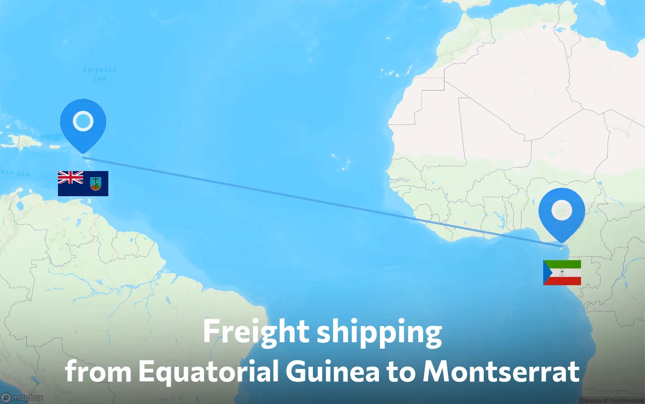 Shipping route from Equatorial Guinea to Montserrat