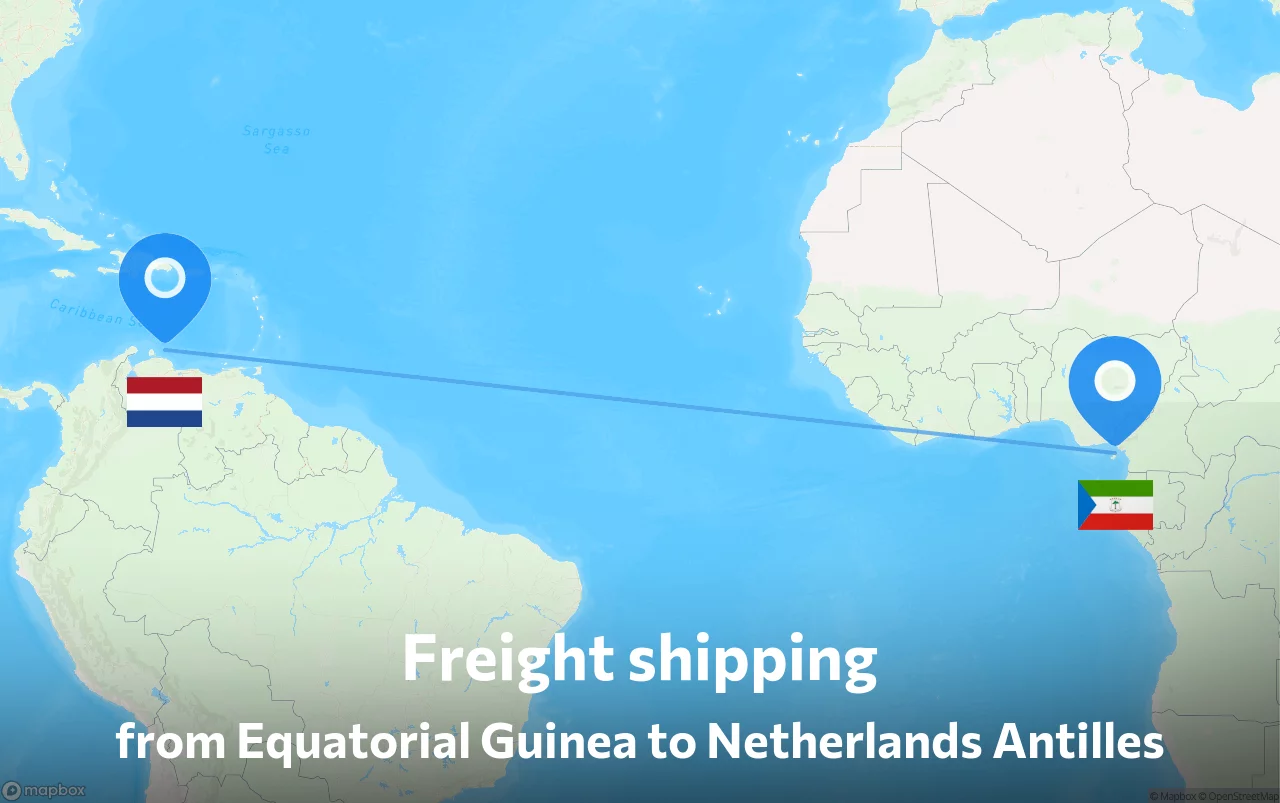 Shipping route from Equatorial Guinea to Netherlands Antilles