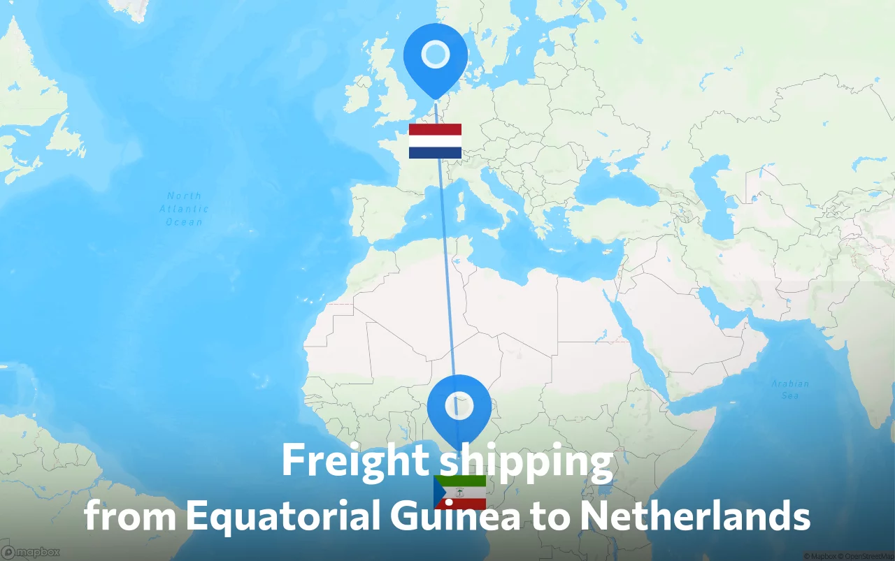 Shipping route from Equatorial Guinea to Netherlands