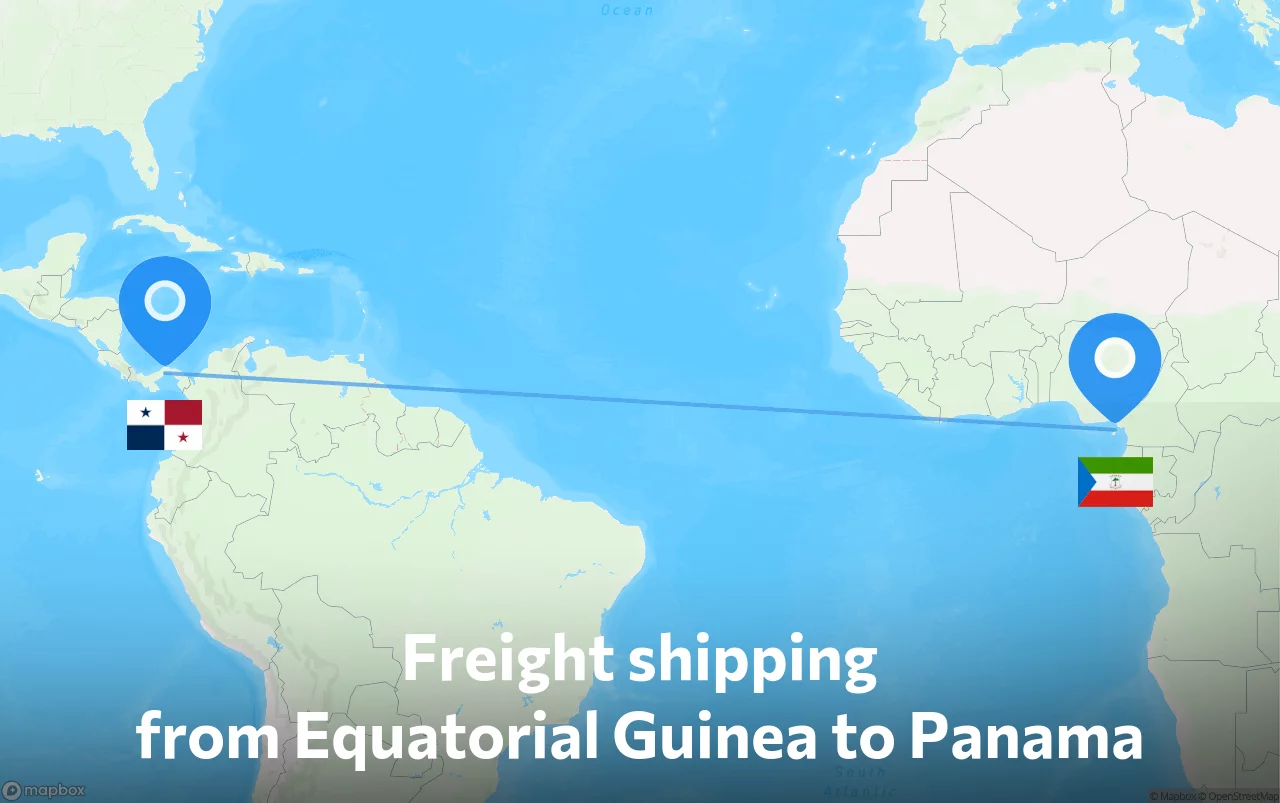 Shipping route from Equatorial Guinea to Panama