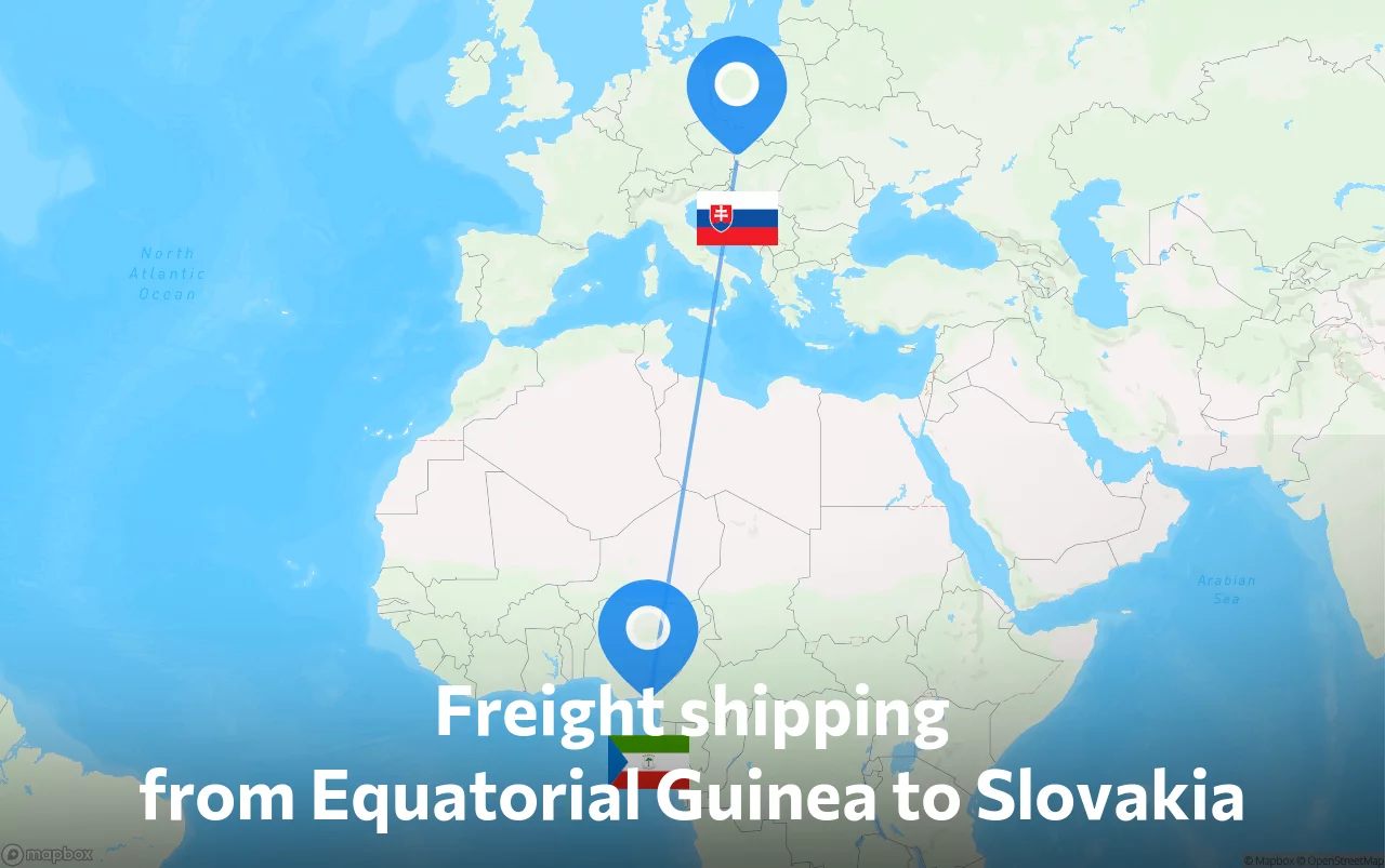 Shipping route from Equatorial Guinea to Slovakia
