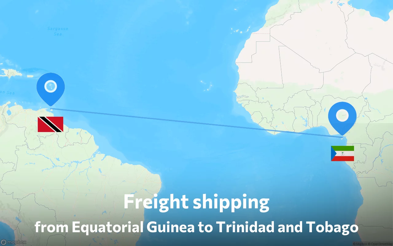 Shipping route from Equatorial Guinea to Trinidad and Tobago