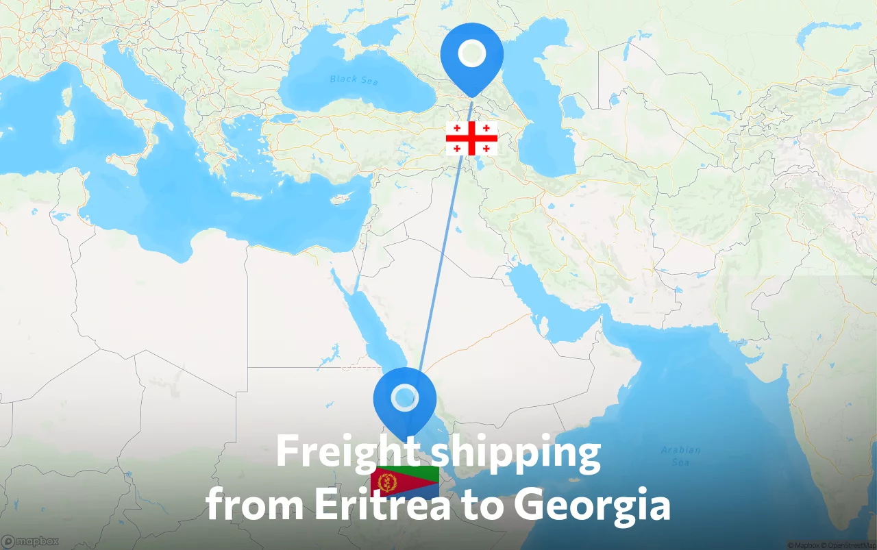 Shipping route from Eritrea to Georgia