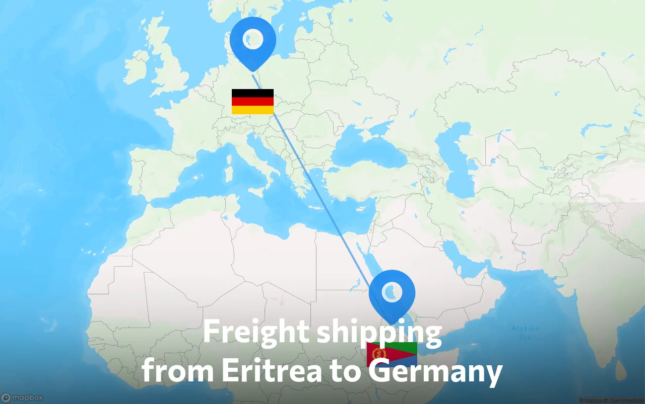 Shipping route from Eritrea to Germany