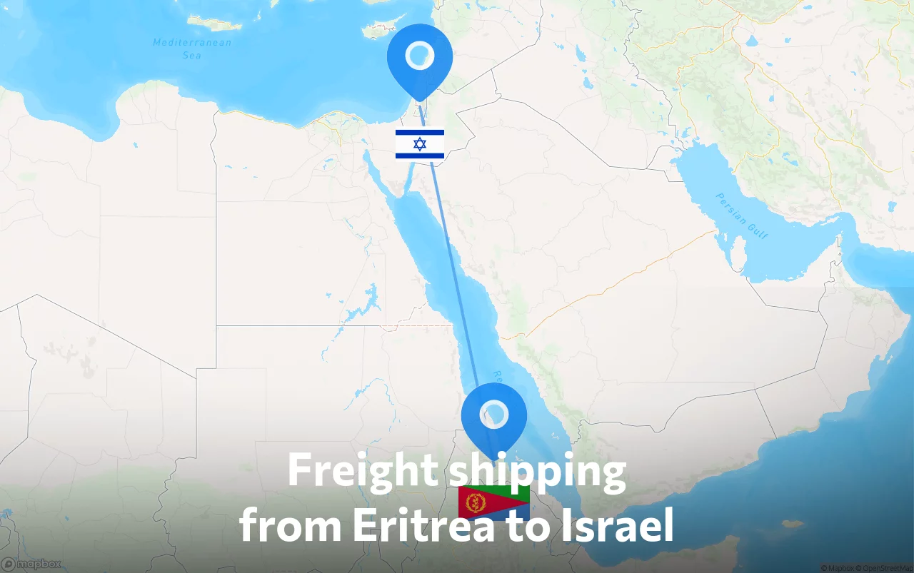 Shipping route from Eritrea to Israel