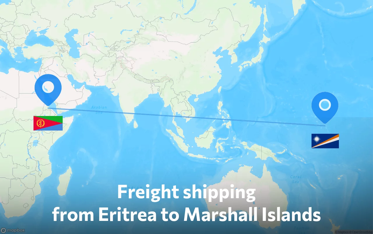 Shipping route from Eritrea to Marshall Islands