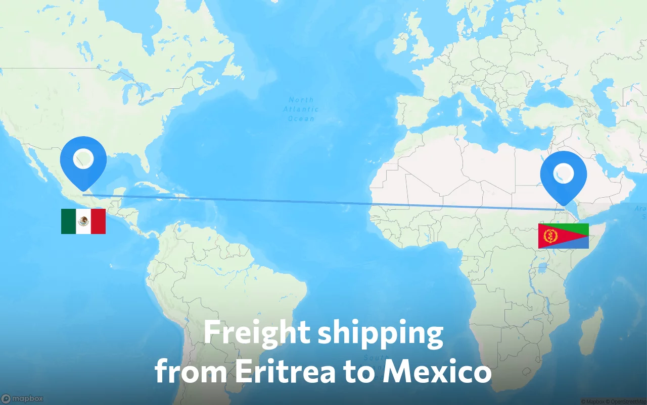 Shipping route from Eritrea to Mexico