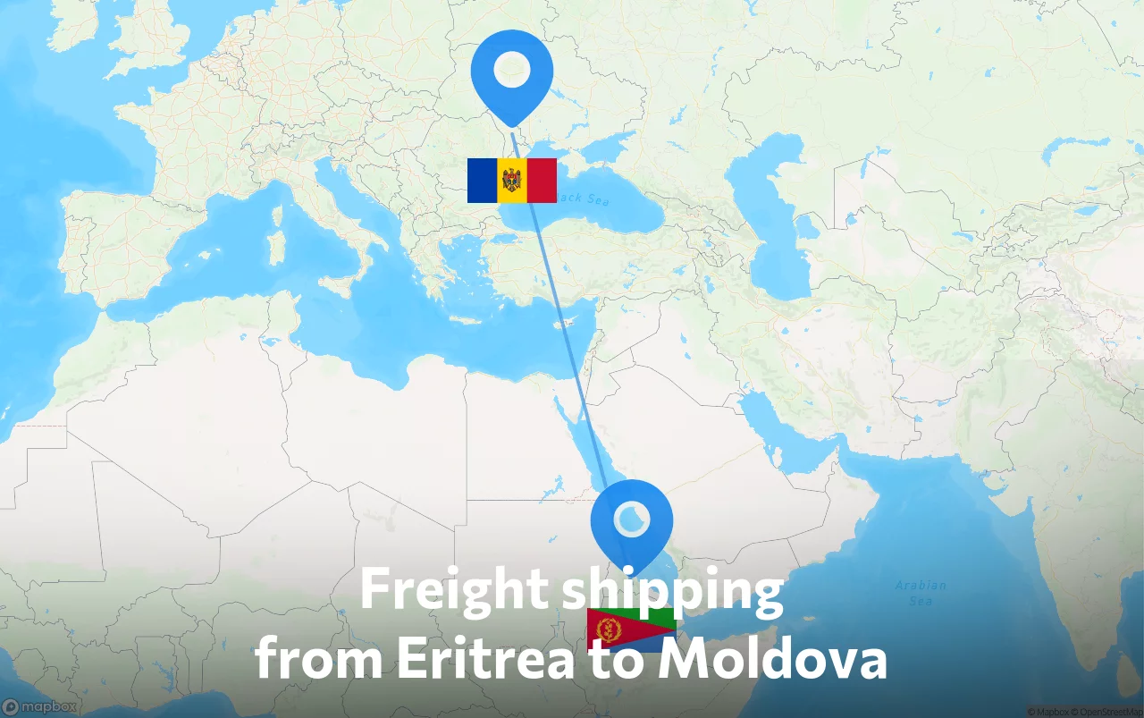 Shipping route from Eritrea to Moldova