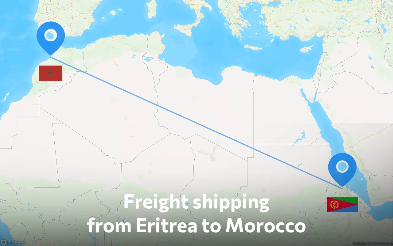 Shipping route from Eritrea to Morocco