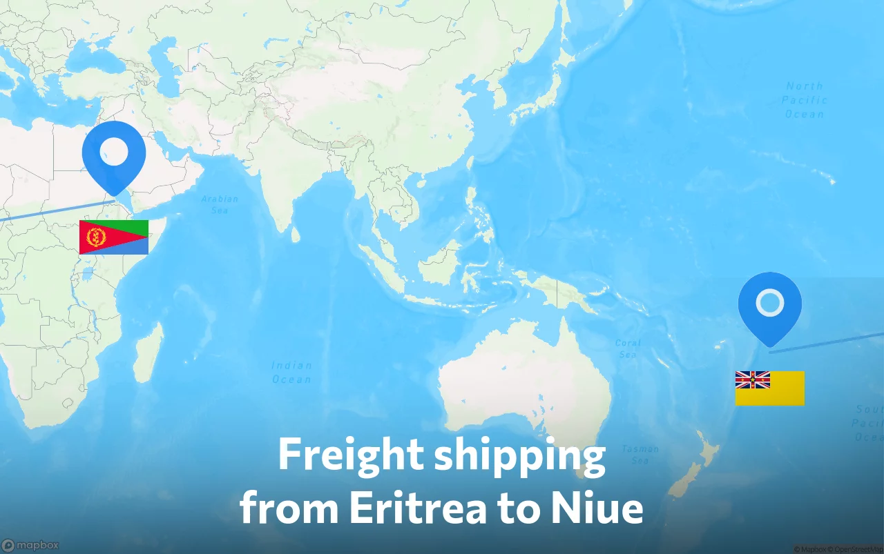 Shipping route from Eritrea to Niue
